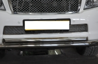 Накладка на решетку в бампер (рамка нерж./заполнение ромбики нерж.) Toyota Land Cruiser Prado J150 (2009-2014)